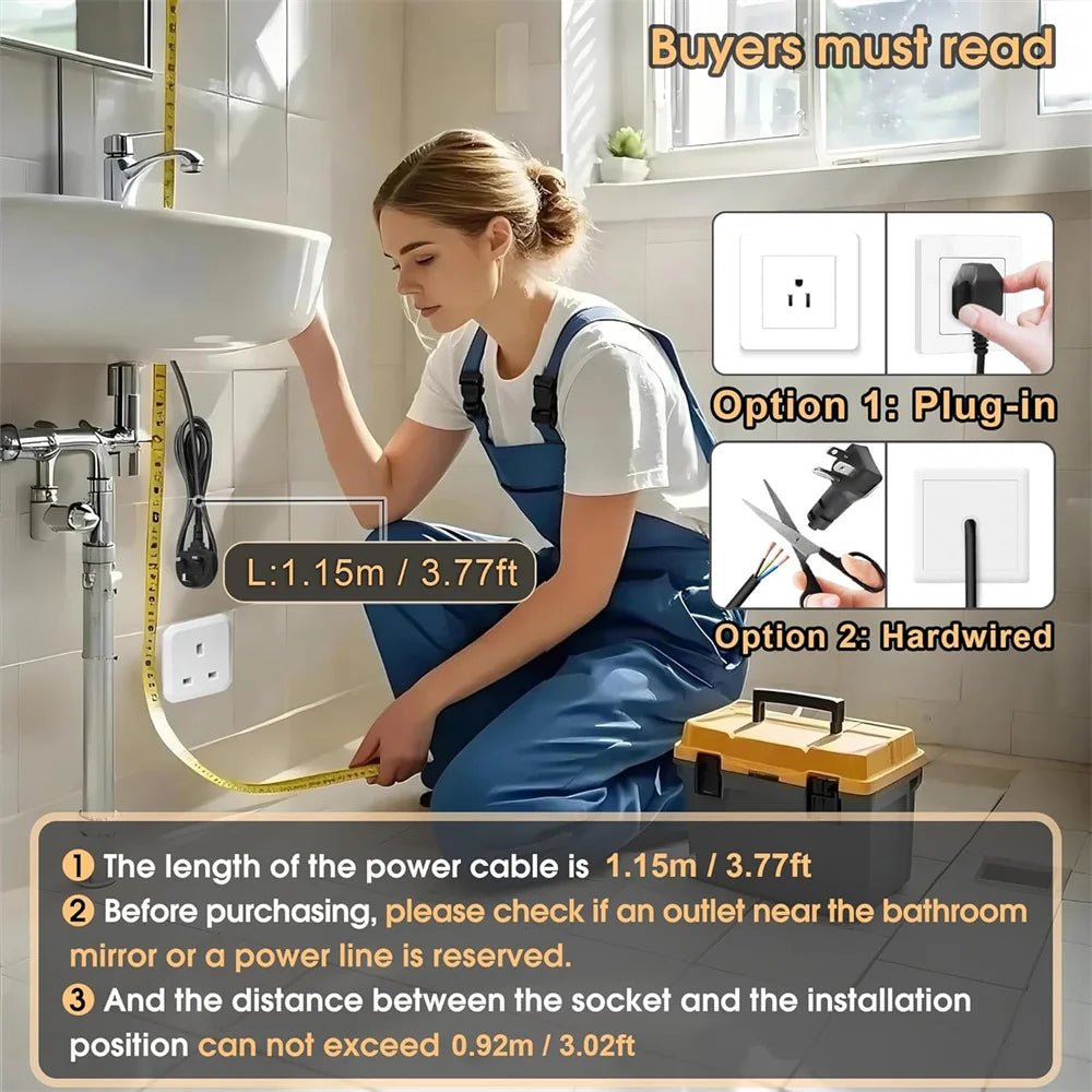 32x40 inch LED Bathroom Mirror Vanity