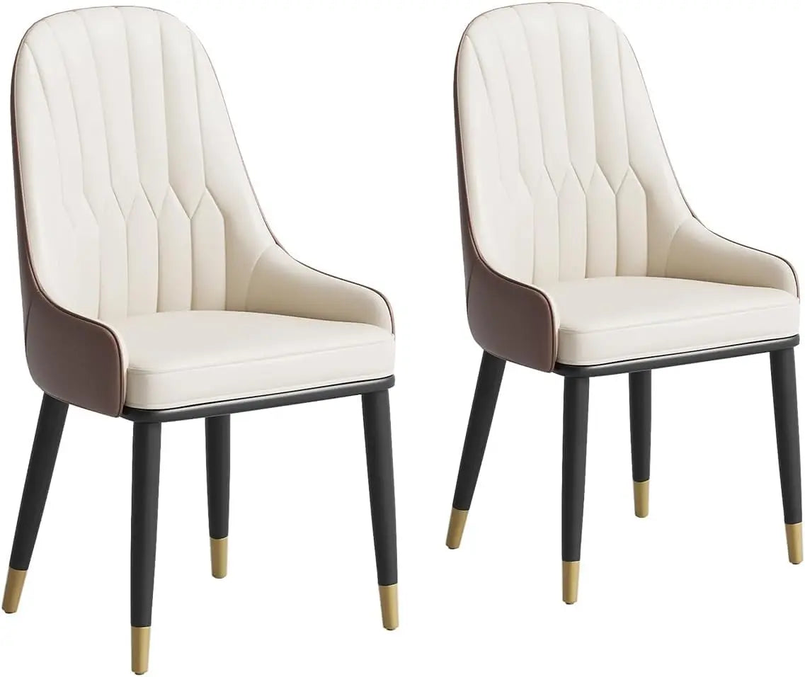 2 PU Leather Beige Wingback