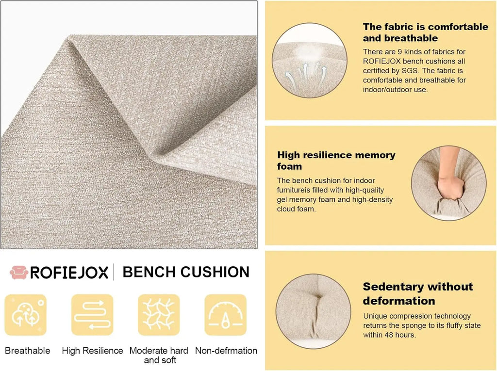48-Inch Bench Cushion indoor