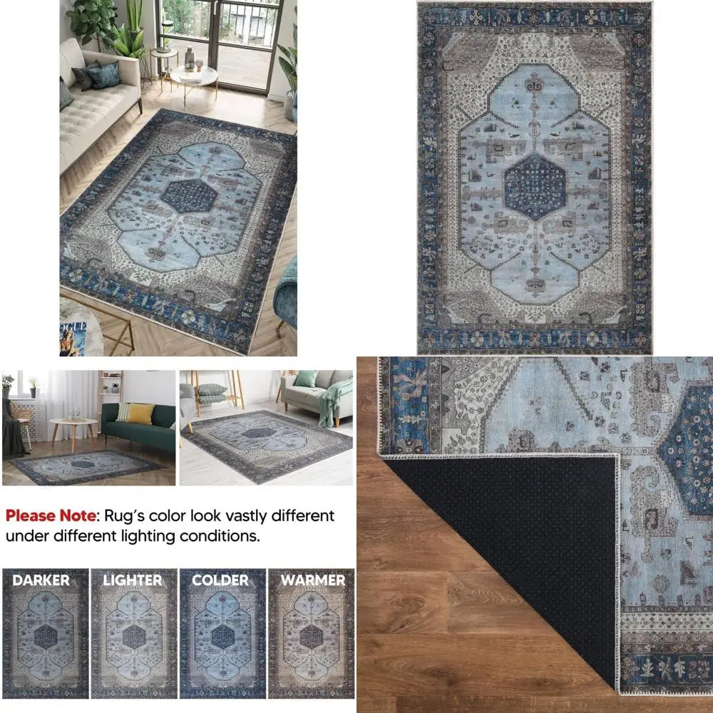 6x9 Washable Non-Slip Vintage