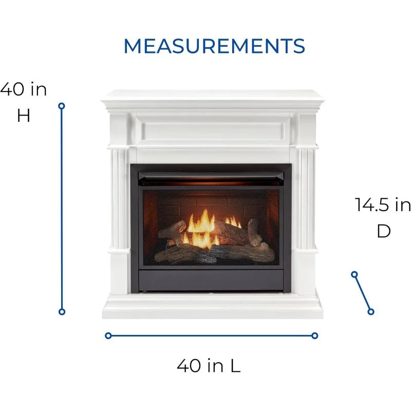 Dual Fuel Ventless Gas Fireplace Mantle