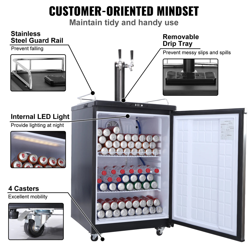 163L Electric Draft Beer Kegerator Cooling Dispenser