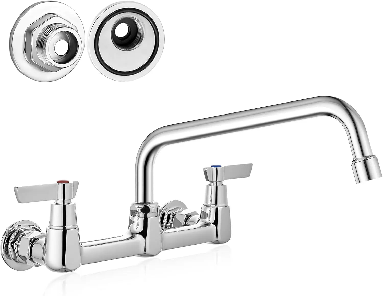 Wall Mount Commercial Faucet, 10 Inch Swivel