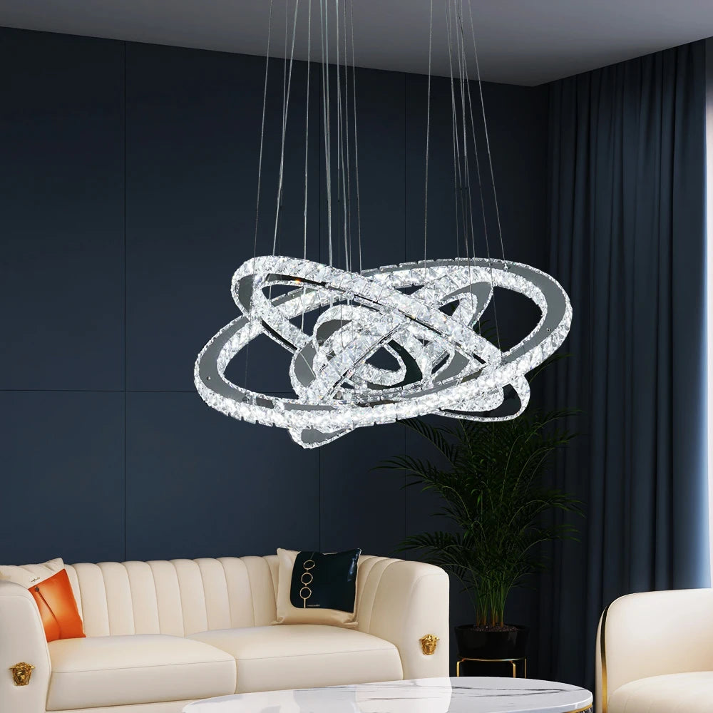 Modern Gold & Crystal Chandelier