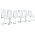 6 High-Back White Waterproof Faux Leather