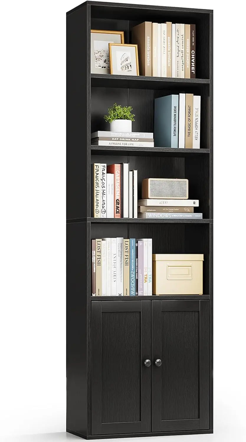 2. Casaottima Black 6-Tier Bookcase