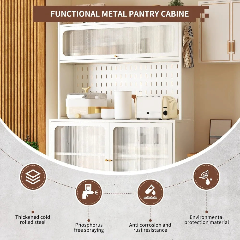 66" Pantry Cabinet W Adjustable Shelf/Wheels
