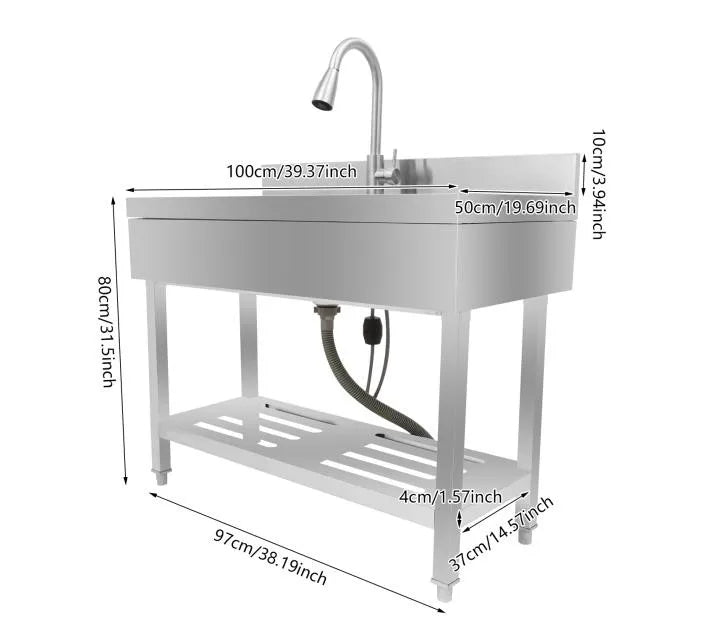 Commercial Sink 201 Stainless Single Bowl