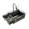 Multifunctional Stainless Digital Display Single Bowl Waterfall
