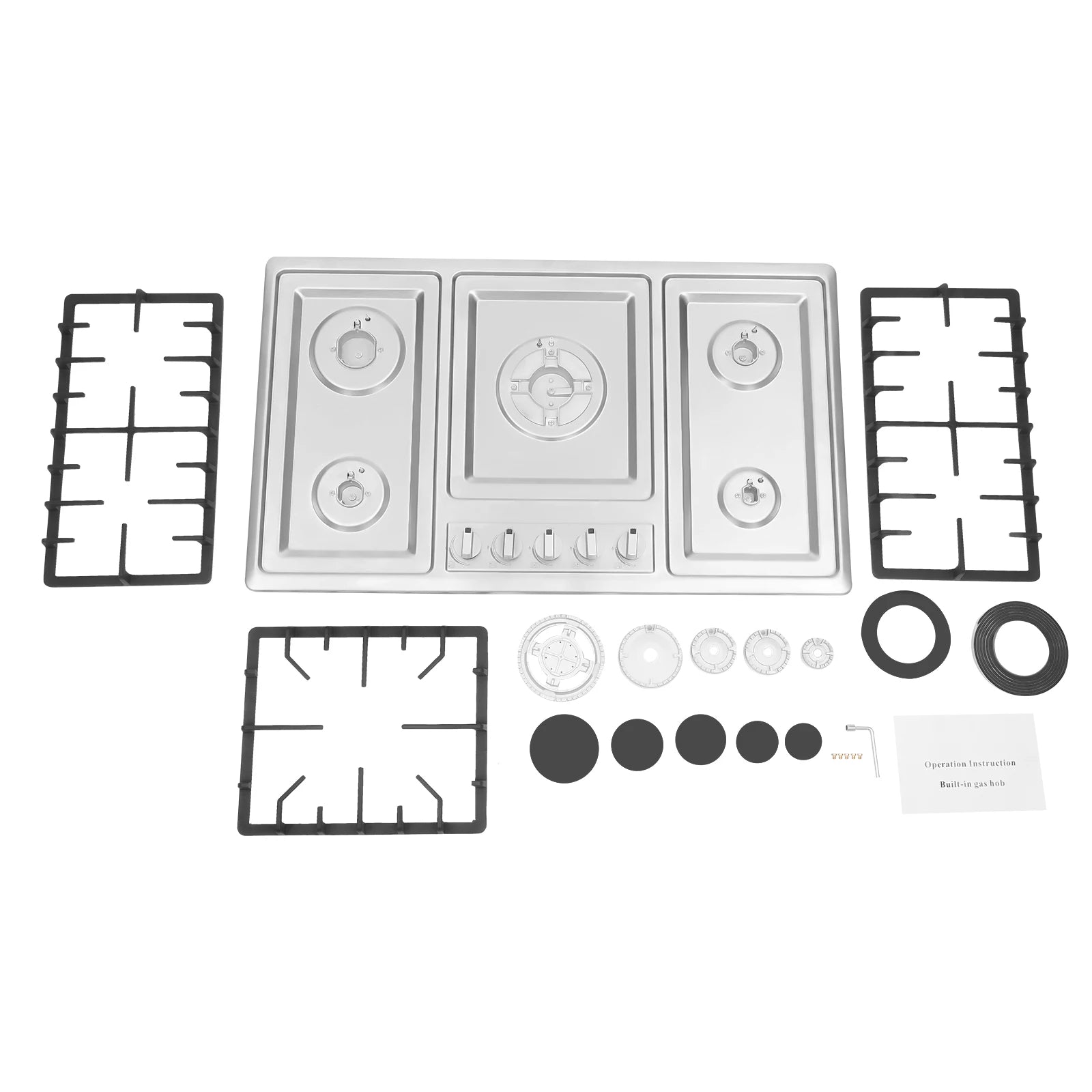 5 Burner Built-in Gas Cooktop Stainless