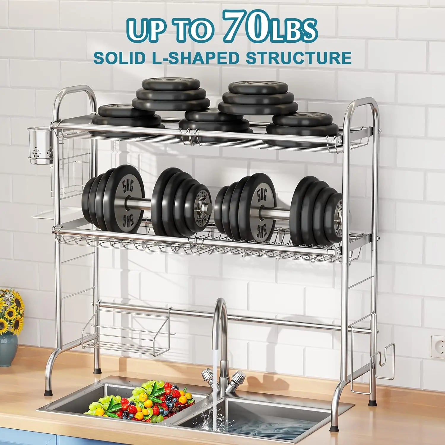 Stainless Steel Over Sink Dish Rack