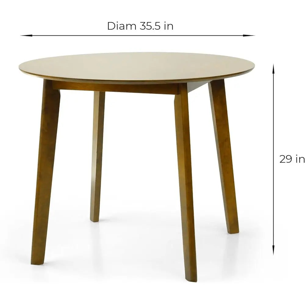 3-Pc Round Wooden Table w/2 Padded chairs