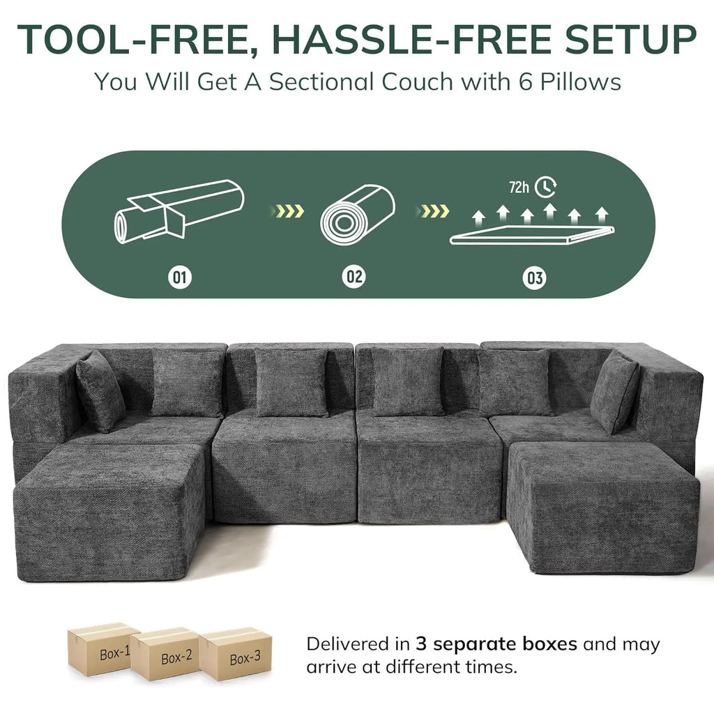 Modular Sectional 130'' 4 Seater