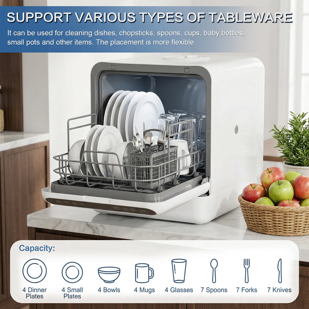 Mini Dishwasher w/ Built-in Water Tank Portable