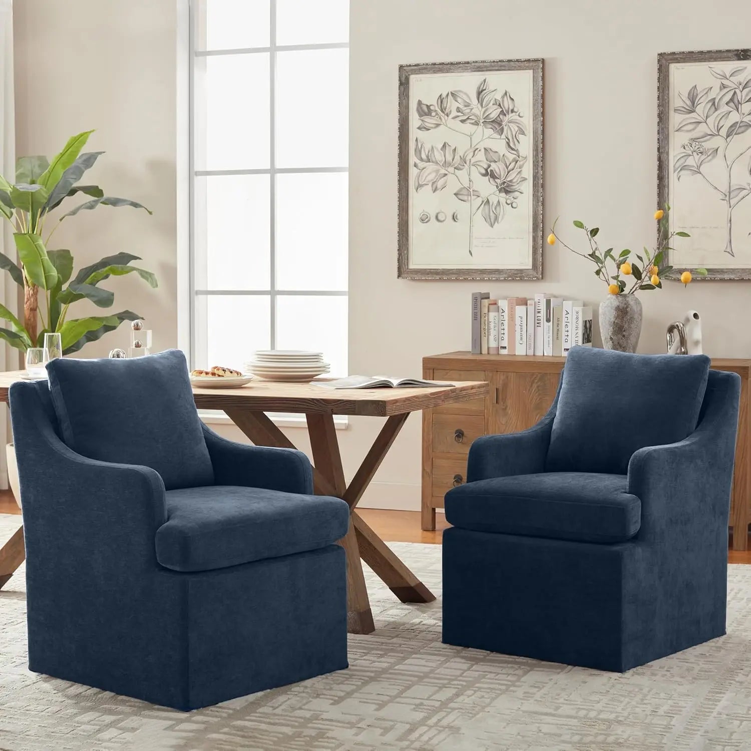 2 Upholstered W/4 Casters