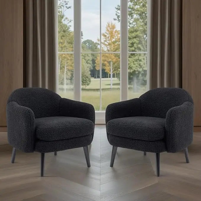 2 30.3" Wide Modern Barrel Armchairs