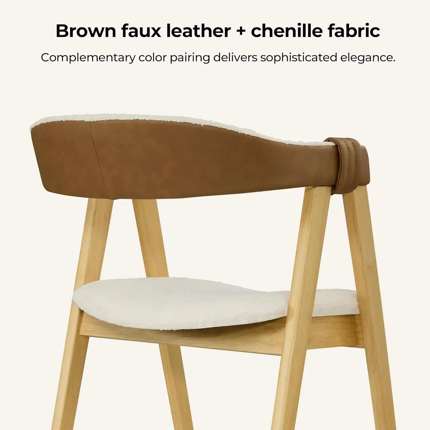 2 Wooden Chenille Upholstered