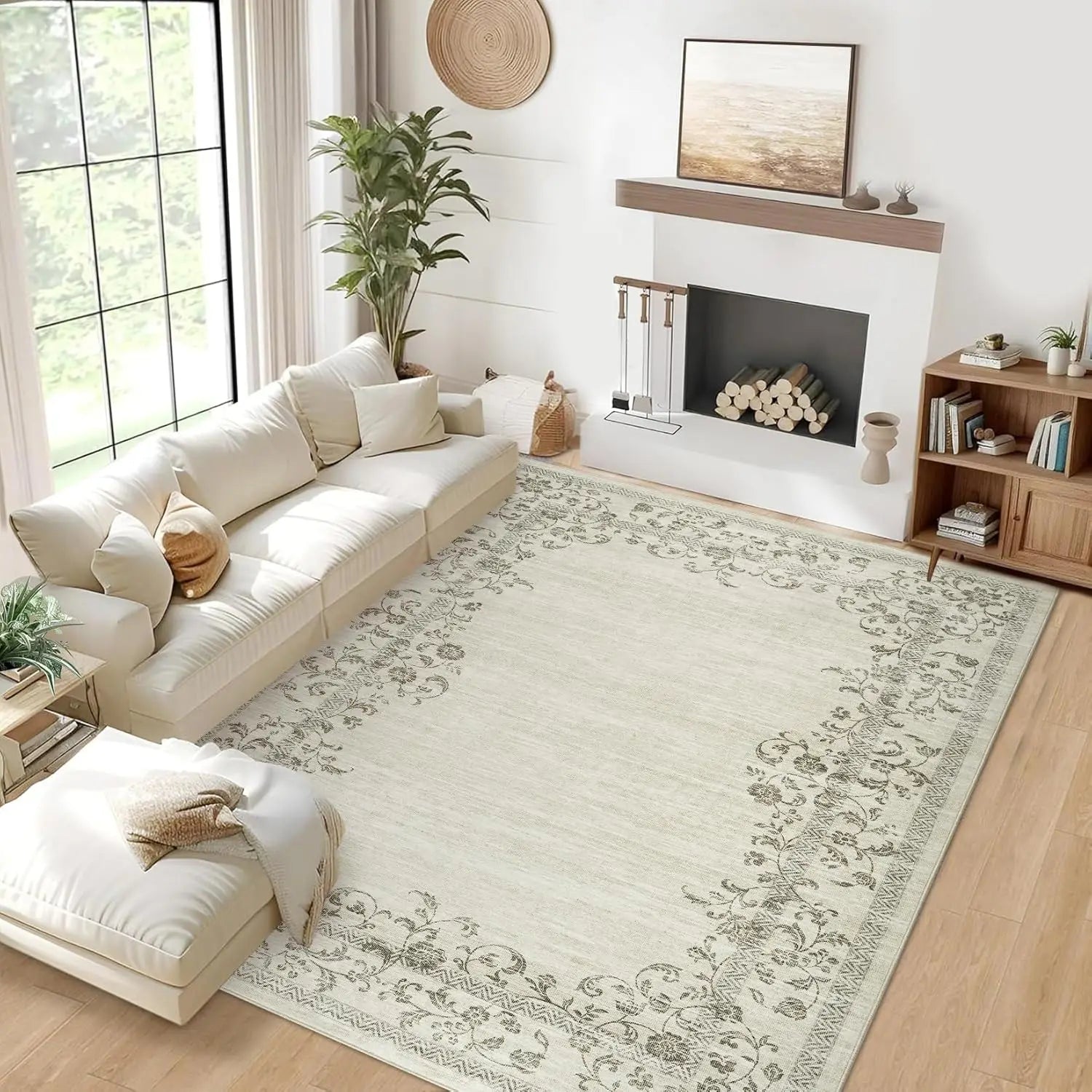8x10 Washable Floral Farmhouse