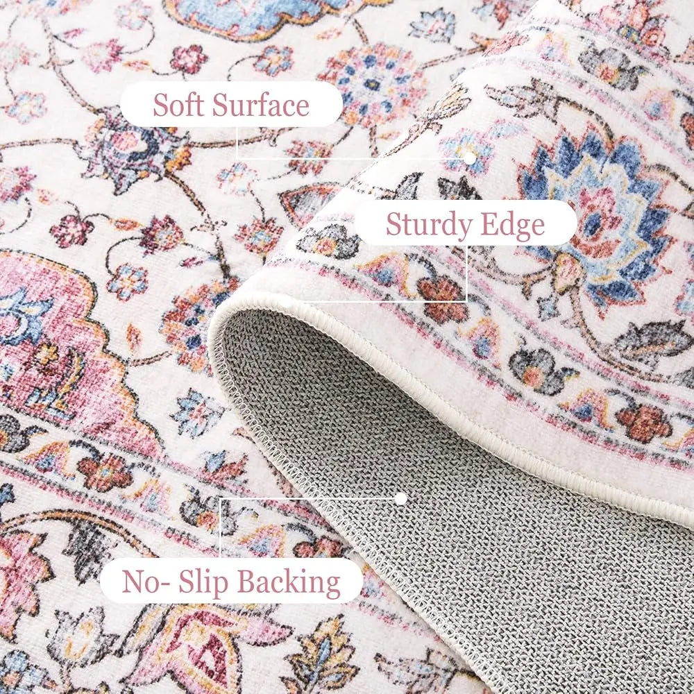 9x12  Washable Oriental Vintage Floral