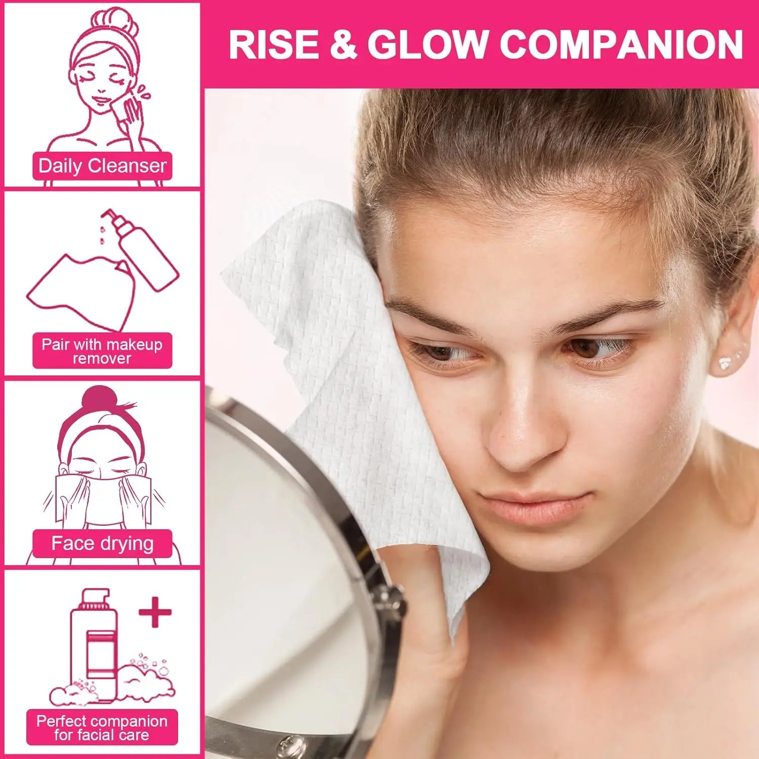 60 Count Disposable Face Towels Biobased