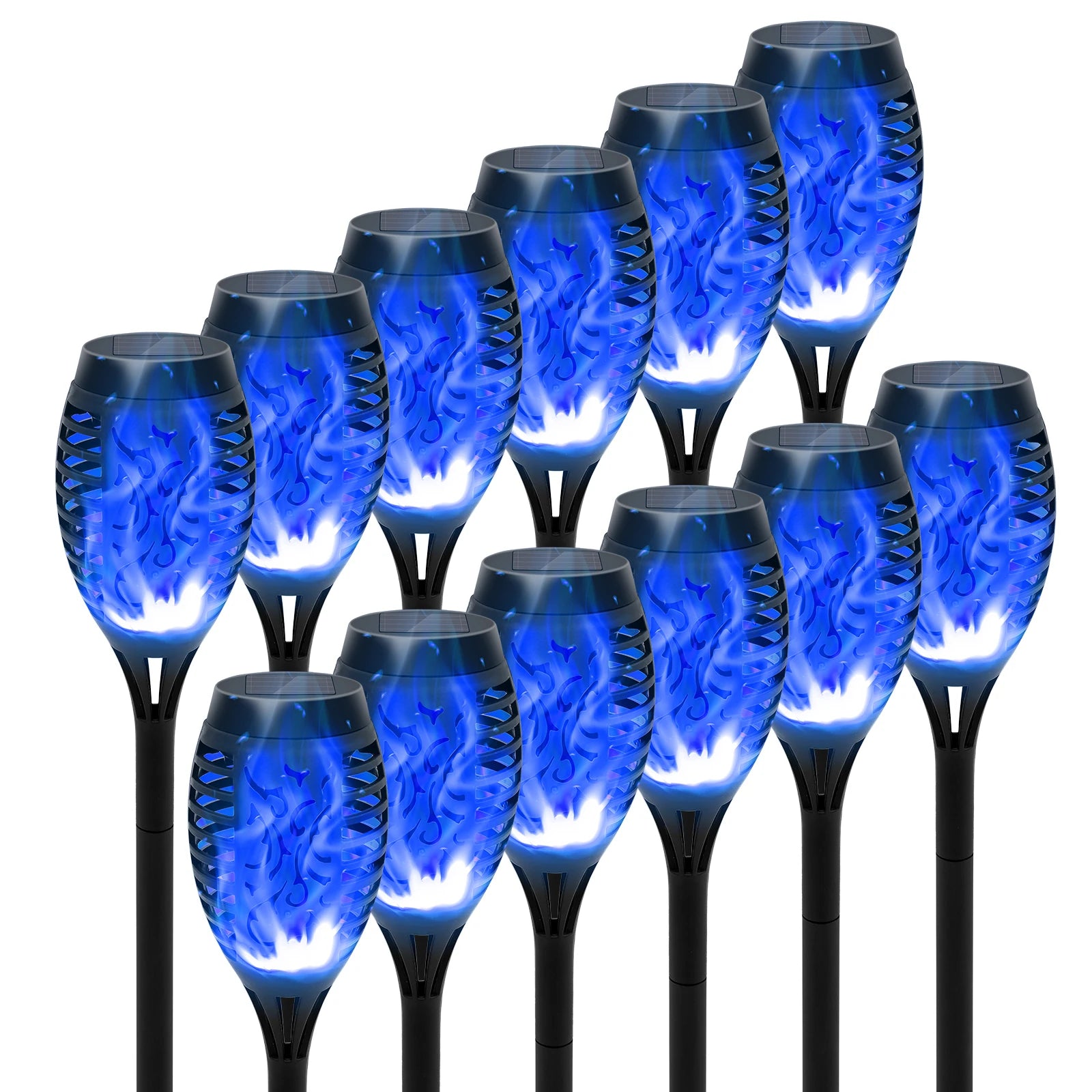 4/6/8/12 Solar Flame LED Torch Light