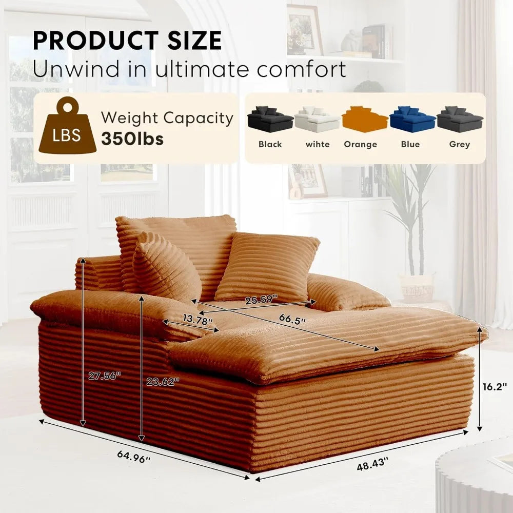 50" Oversized Chaise Lounge