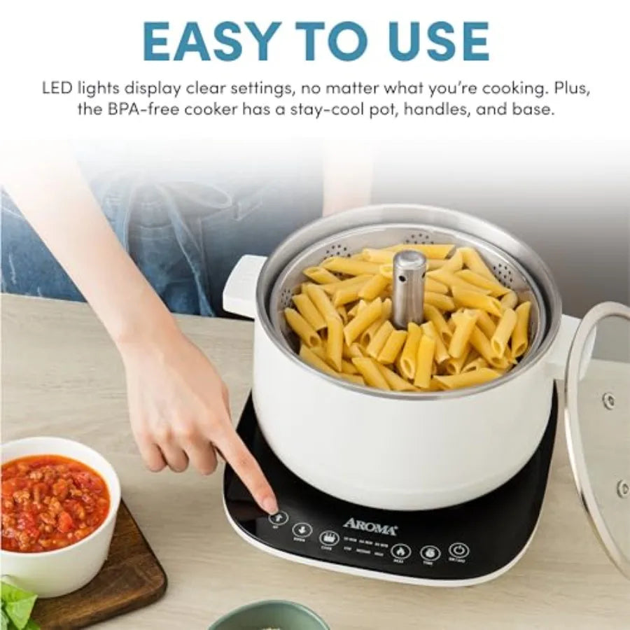 2.5-Liter Smart Electric Hot Pot Rapid Boil Steamer