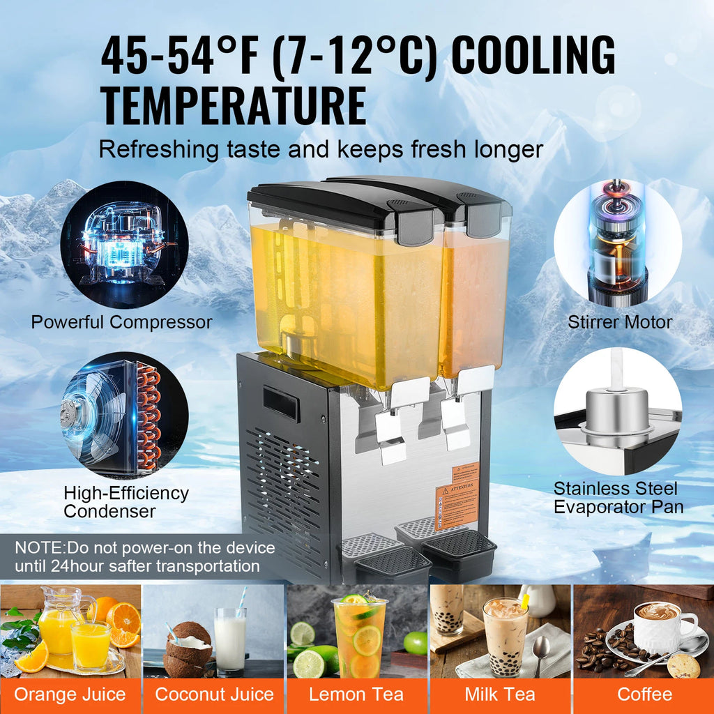 1/2 Tanks Commercial Beverage Dispenser 10L/12L/18L Per Tank