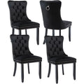 4 Upholstered Black Velvet Ring Nailhead trim