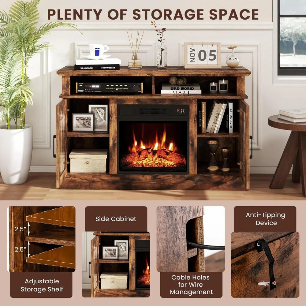 48" Fireplace TV Stand w/Electric Heater
