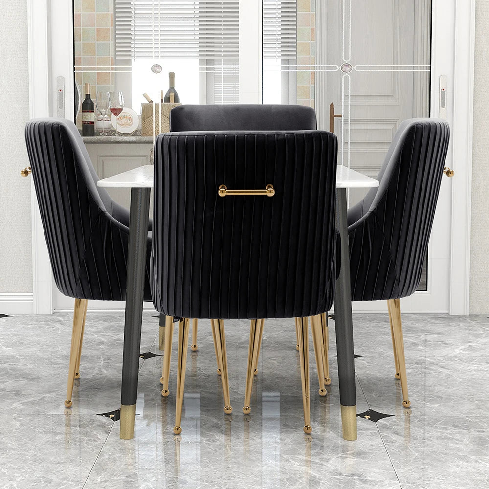 4 Modern Glam Boucle Pleated Velvet
