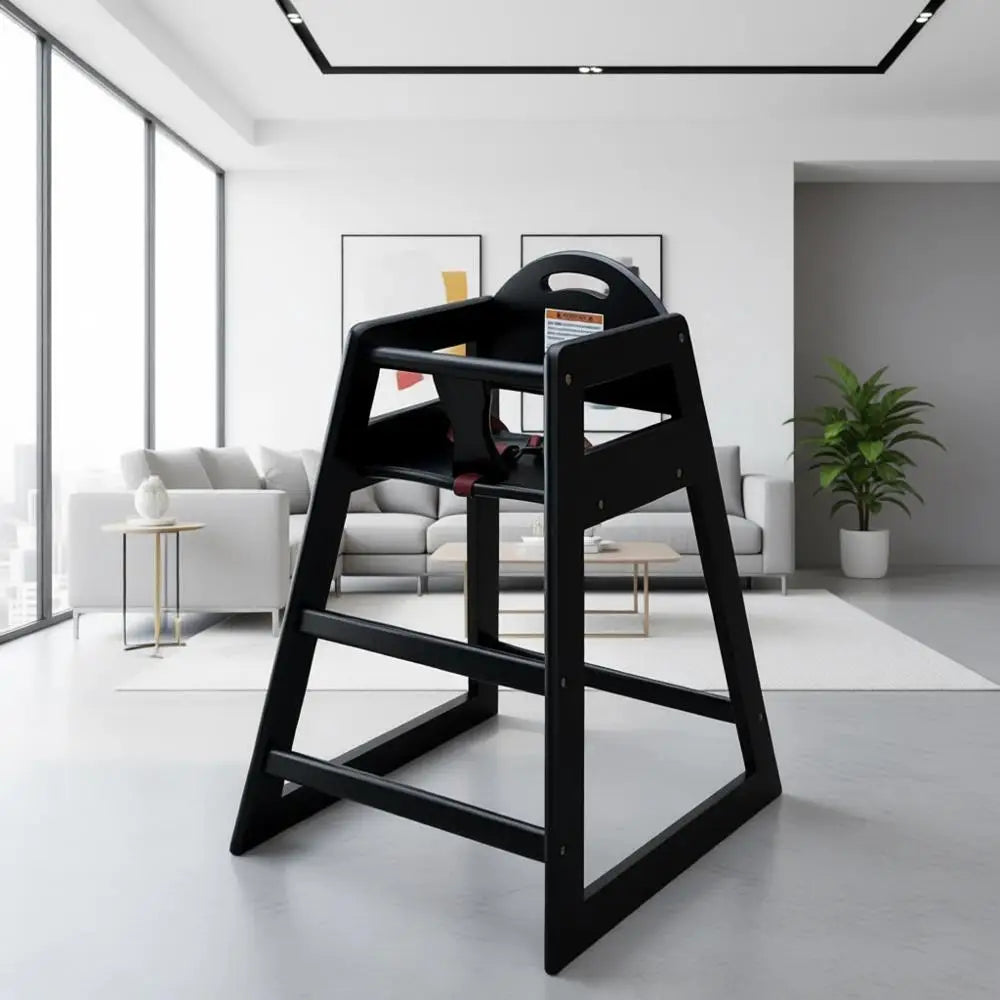 Restaurant-Style Wooden High Chair
