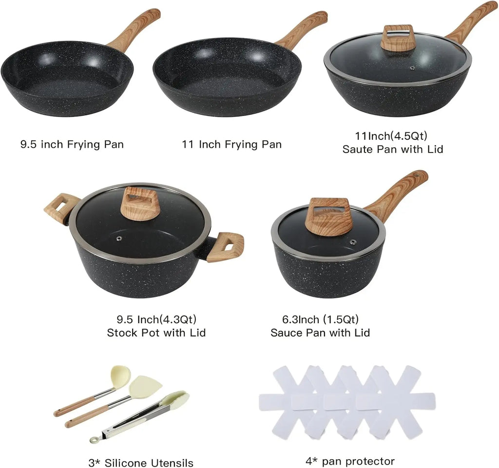 15 pcs Non-Stick Ceramic Cookware Set