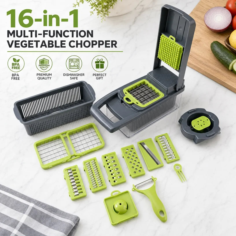 16-in-1 Vegetable Chopper Multi-Blade