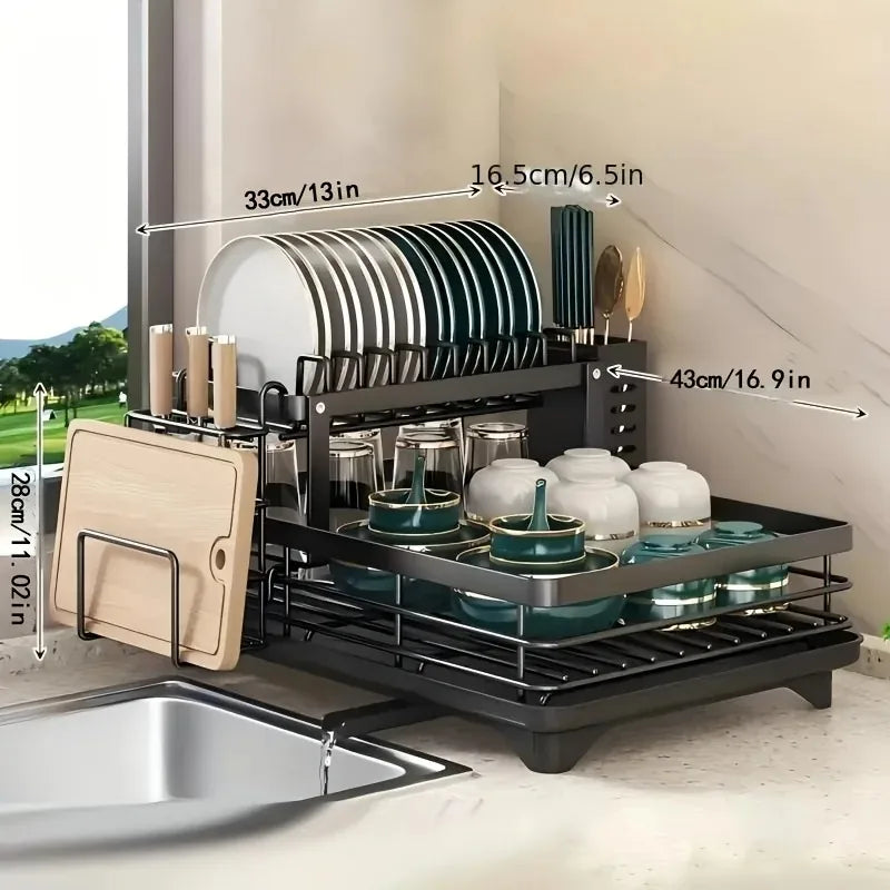 Double-Tier Extendable Dish Drainer