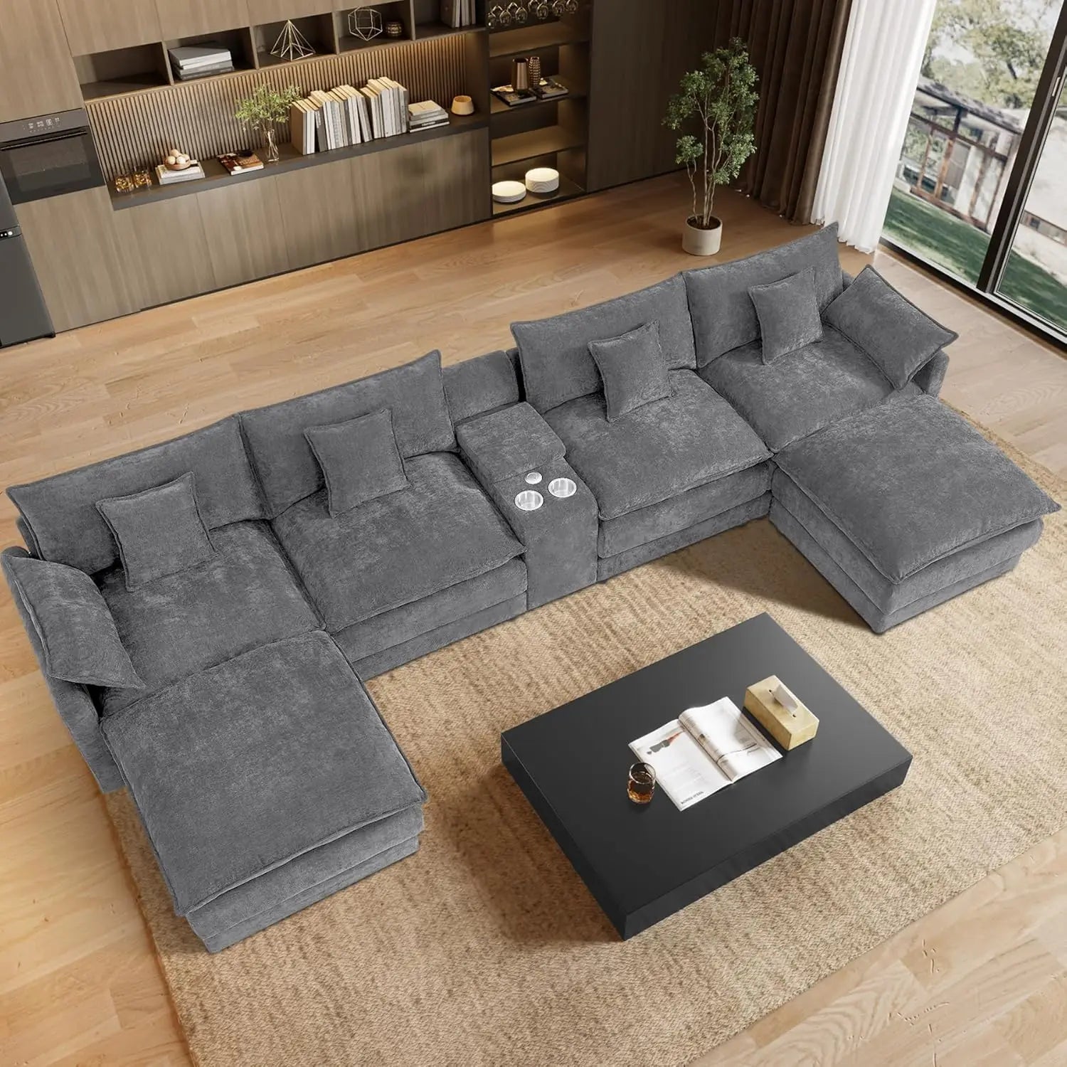 145" U Shaped Cloud Couch Sectional