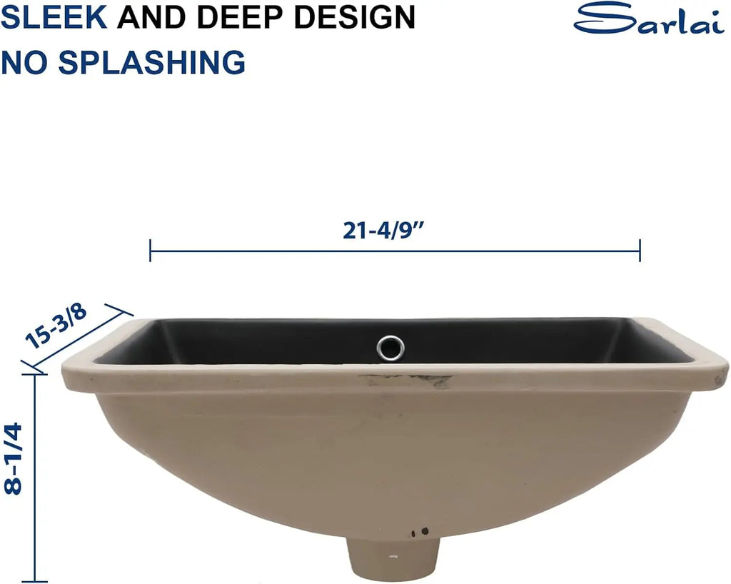 Modern Ceramic Undermount Sink 21x15