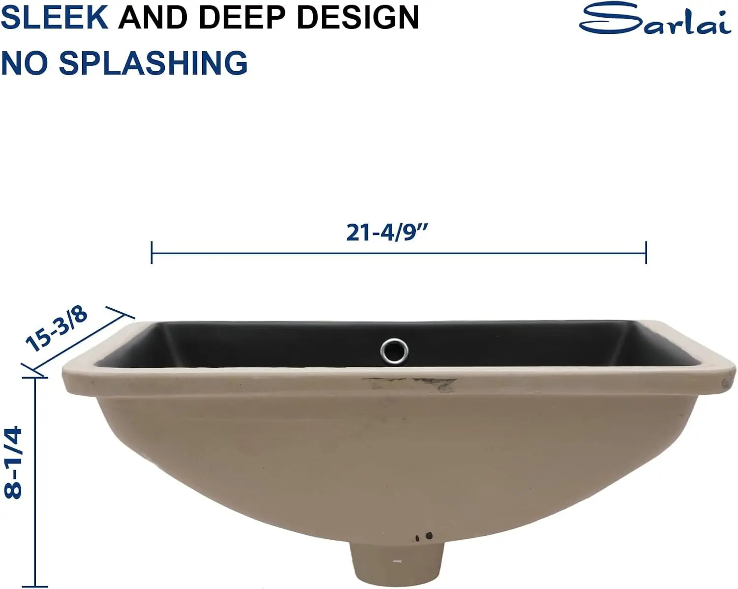 Modern Ceramic Undermount Sink 21x15
