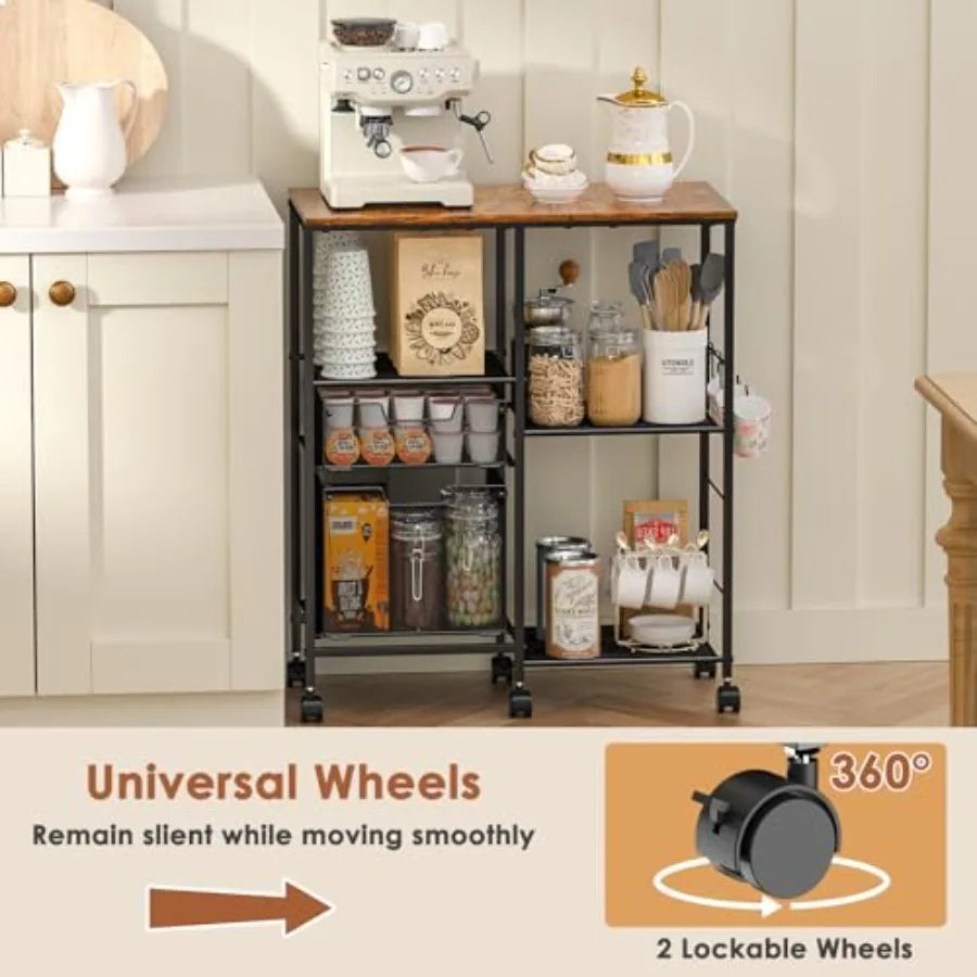 Rolling Microwave/Storage/Drawers, cart