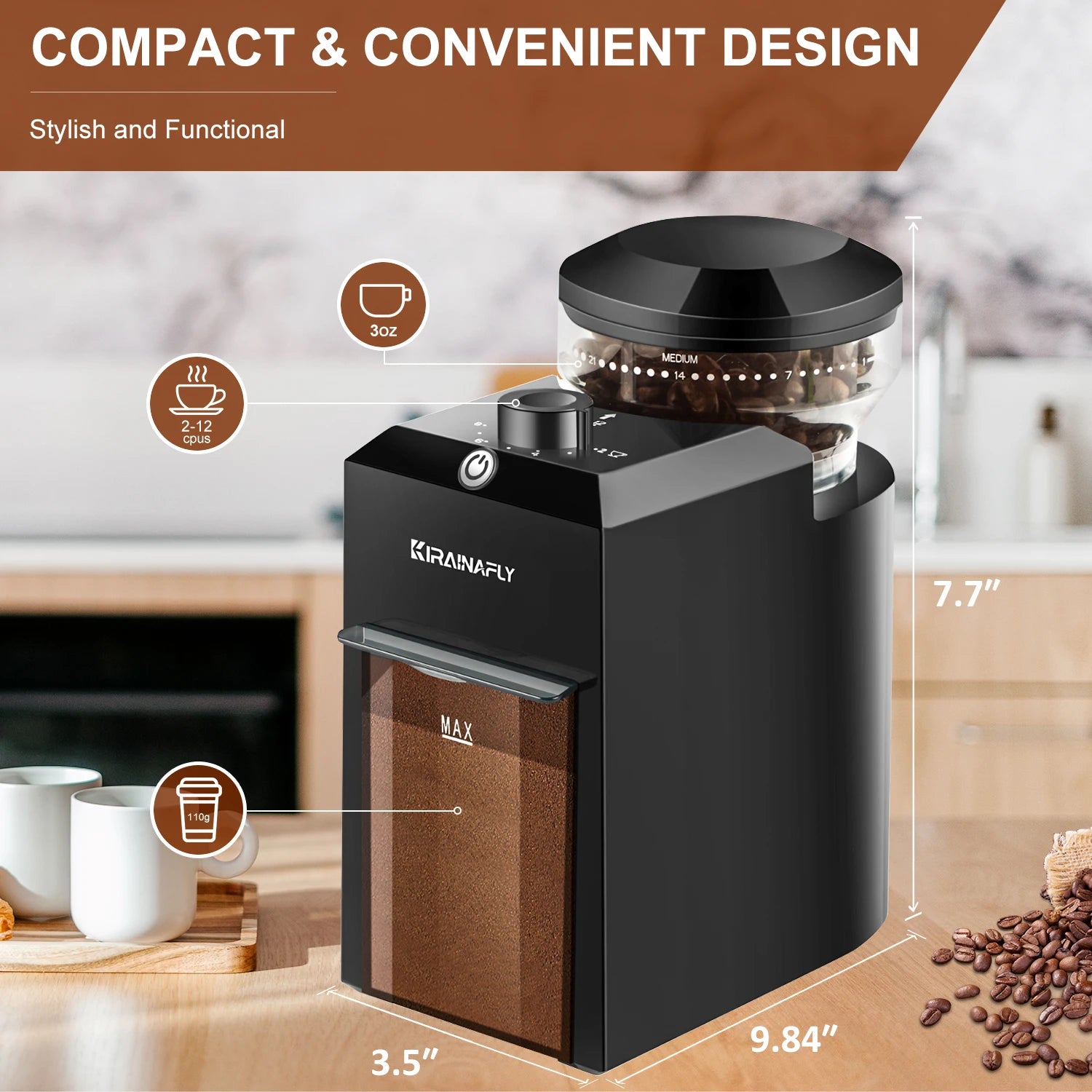Automatic Burr Mill Coffee Grinder Electric
