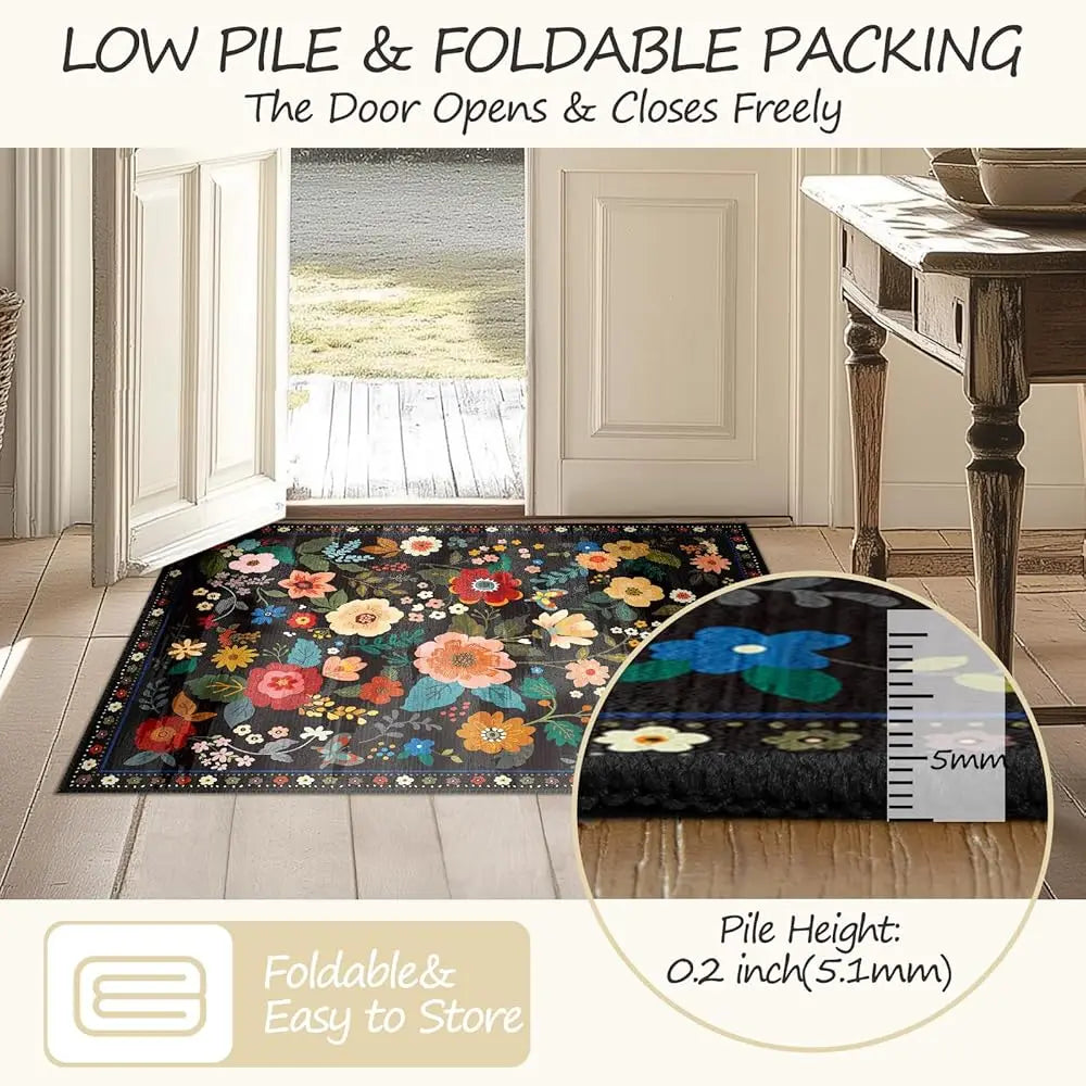 6X9 Floral Area Rug Washable