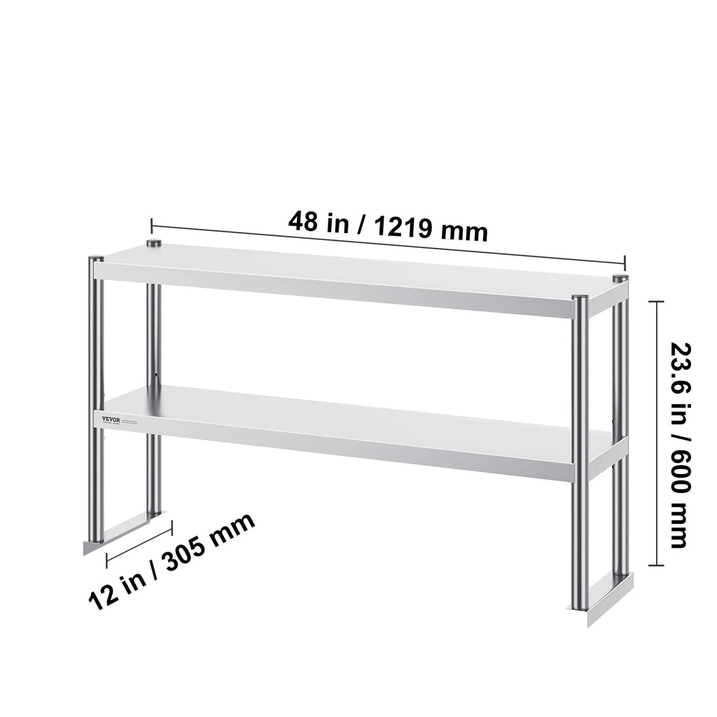Stainless kitchen worktable Overshelf