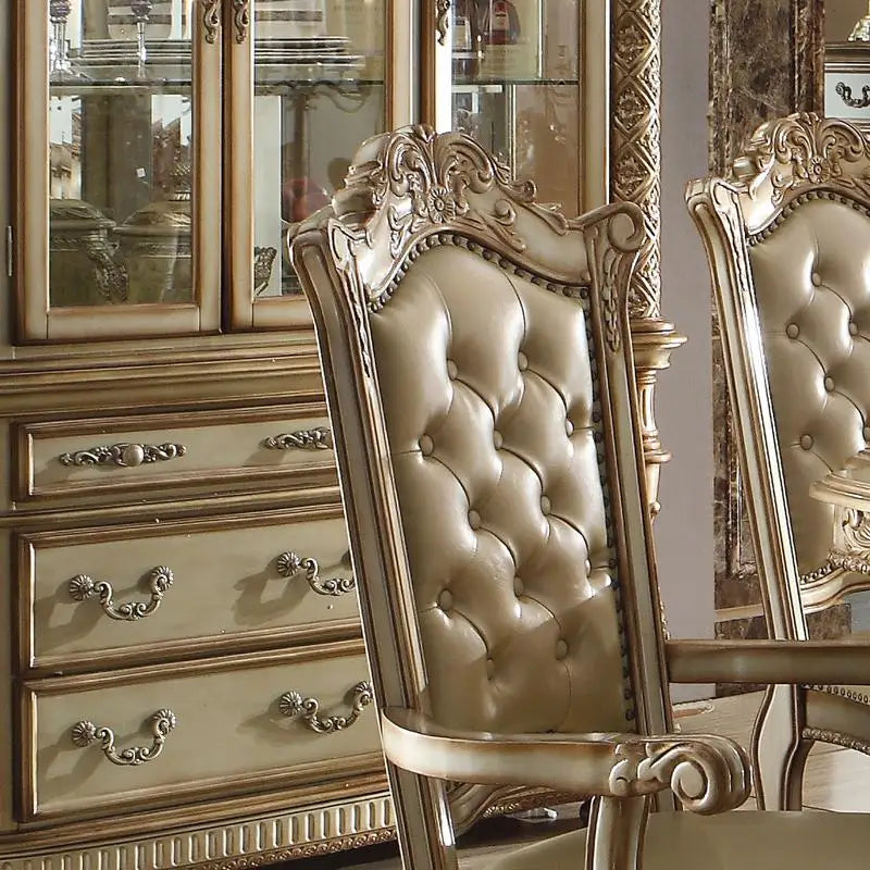 2 Bone /Gold Patina Tufted