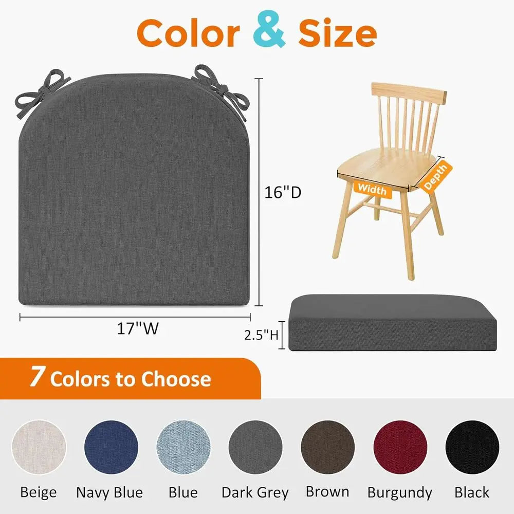 Linen Seat Cushions Memory Foam 17x16
