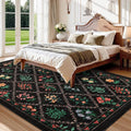 Floral Area Rug Washable
