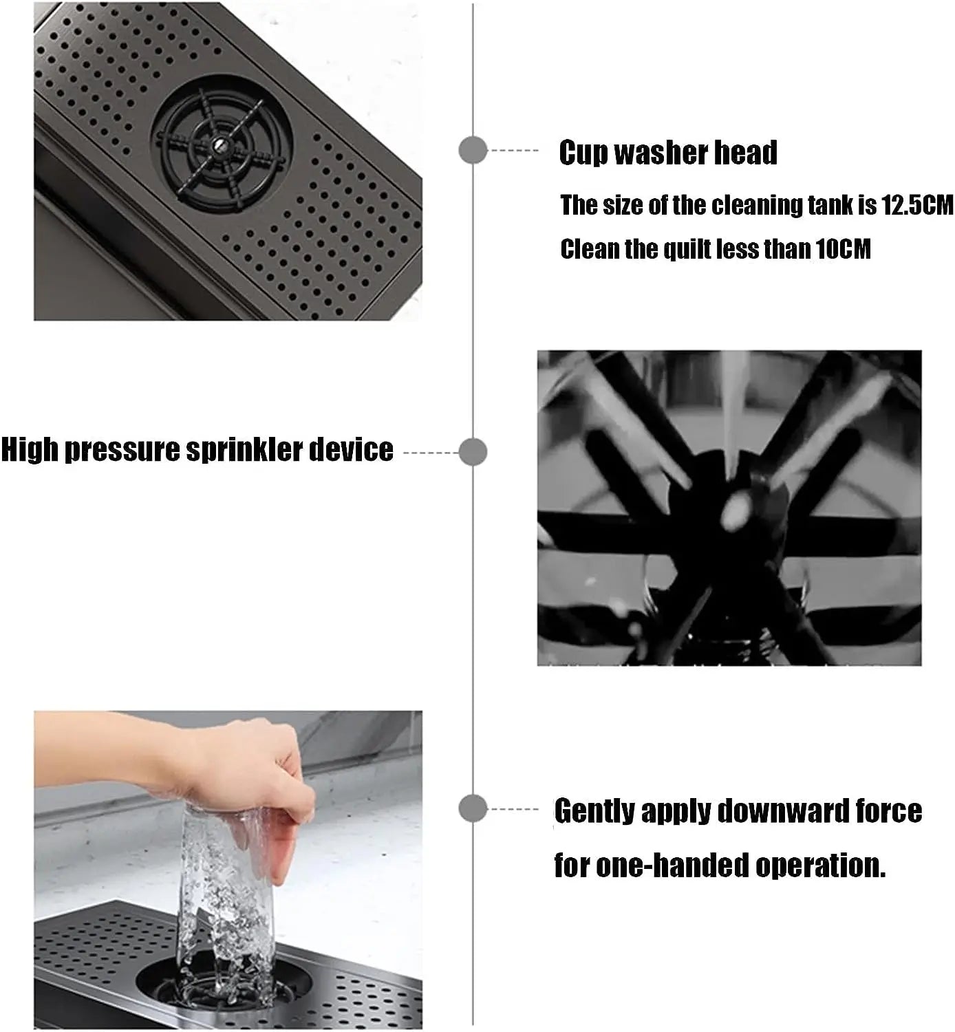 Black Mini Bar/Cafe/RV Up and Down Faucet