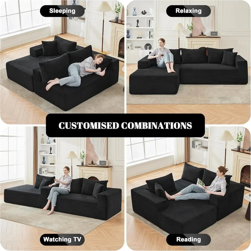 110” Cloud Sectional Couch Boneless