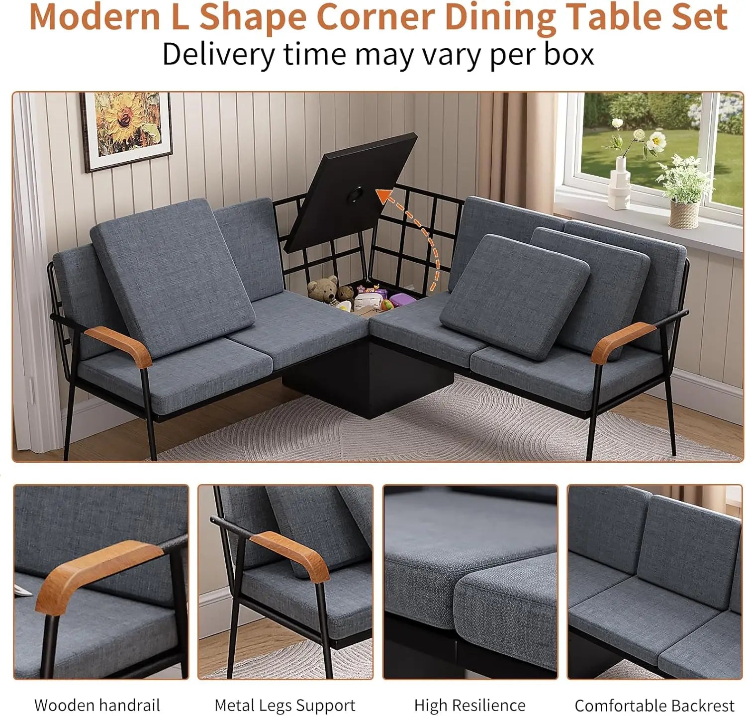 51” Folding Breakfast Nook Corner