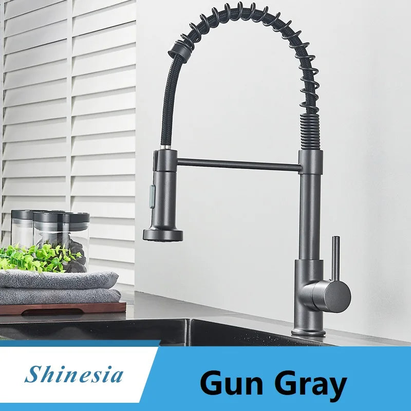 Brushed Nickel Deck Mounted Mixer 360 Rotation