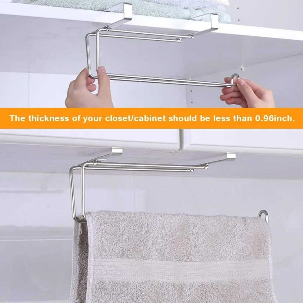 Under Cabinet Over Door Towel Holder
